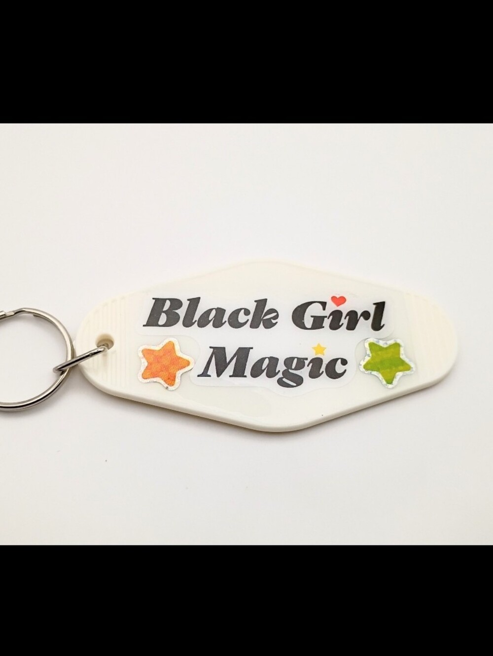 Black Girl Magic White Keychain – Kids Backpack Charm